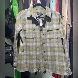 NWT Small Pendleton Wool Women’s Boardshirt Green/Grey Mix Ombre